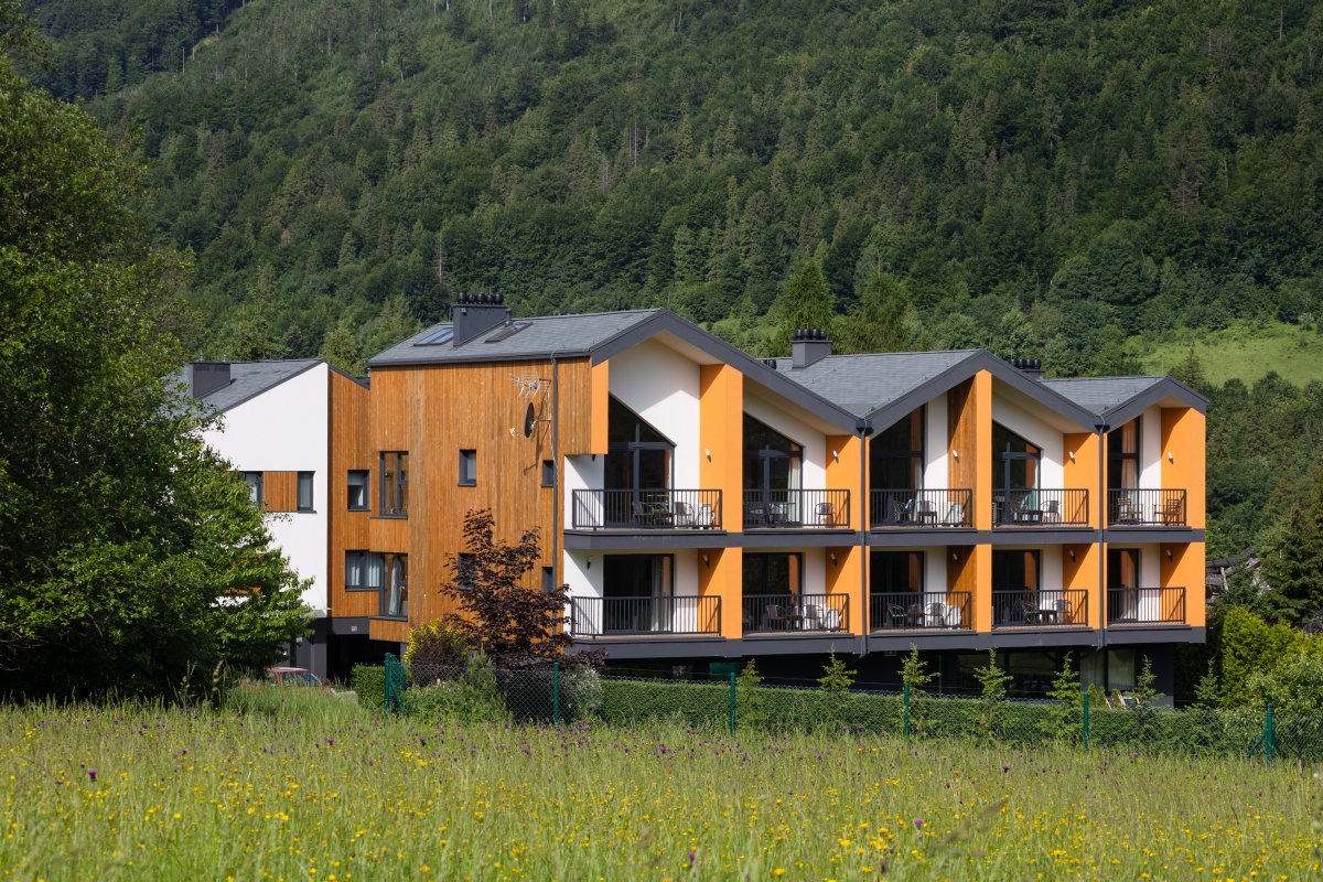 Zrealizowany zespół budynków apartamentowych przy ulicy Olimpijskiej w Szczyrku